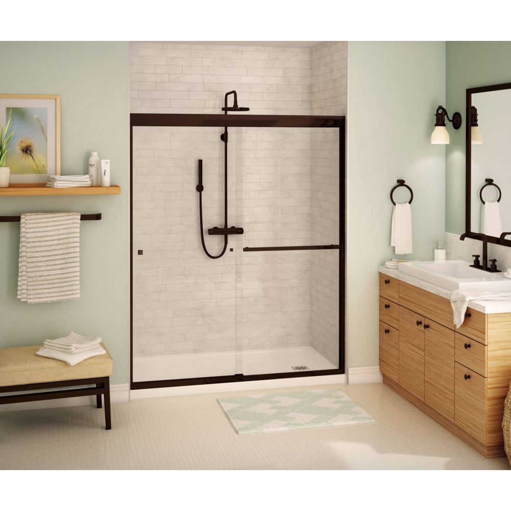 MAAX Noble 59 inch x 71 inch Frameless Sliding Shower Door in Dark ...