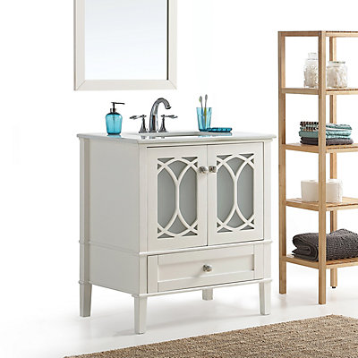 Simpli Home Paige 30 Inch Bath Vanity With White Quartz Marble Top Simpli Home Paige 30 Inch Bath Vanity With White Quartz Marble Top The Depot Canada