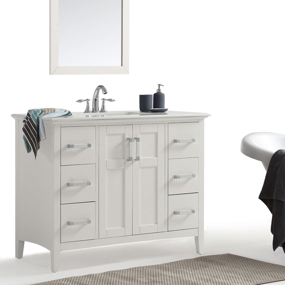 Simpli Home Winston 42-inch Bath Vanity with Quartz Marble ...