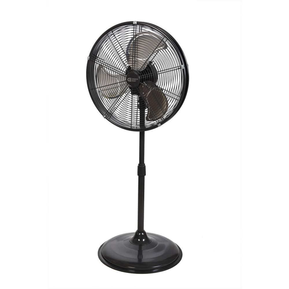 commercial electric adjustable height 20 in shroud oscillating pedestal fan