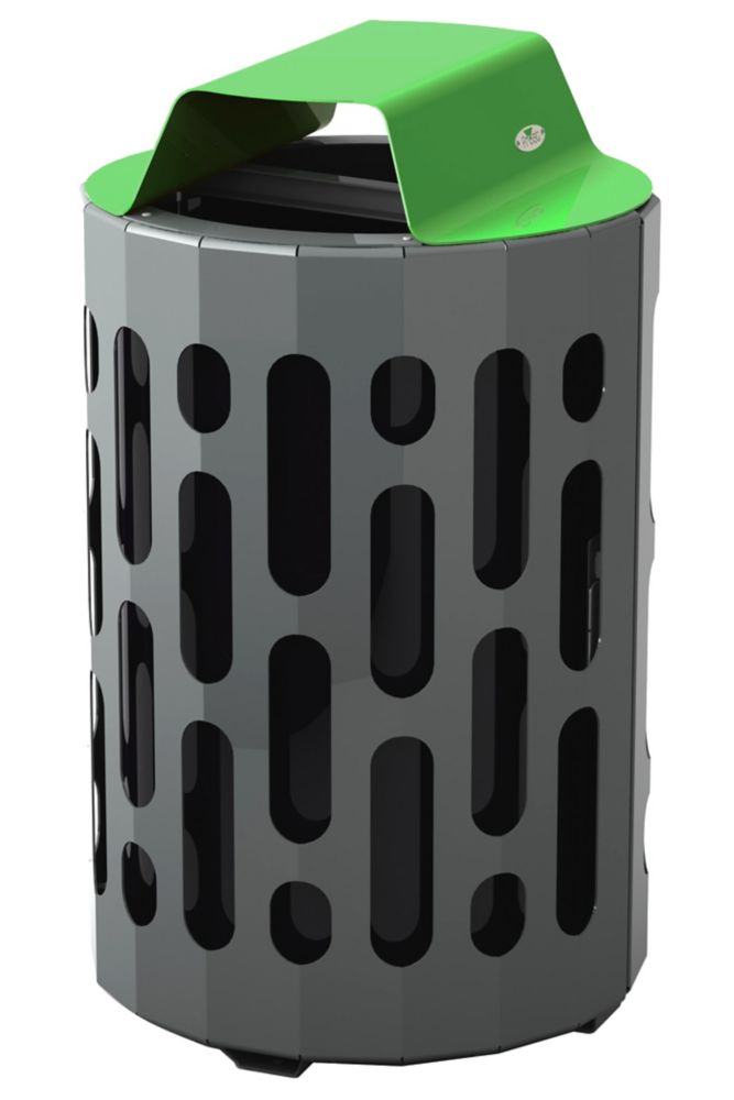 Frost Steel Outdoor Waste Receptacle Green/Grey Finish The Home Depot