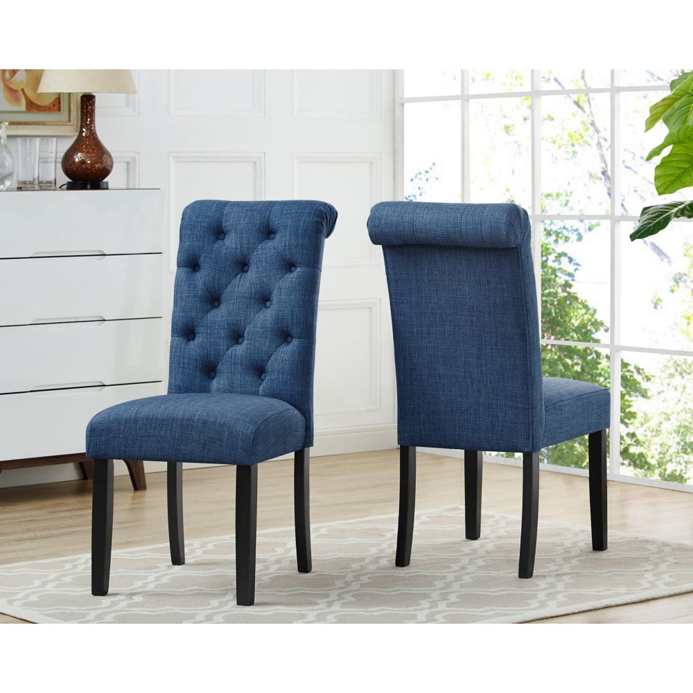 Dining Room With Blue Fabric Dining Room Chair