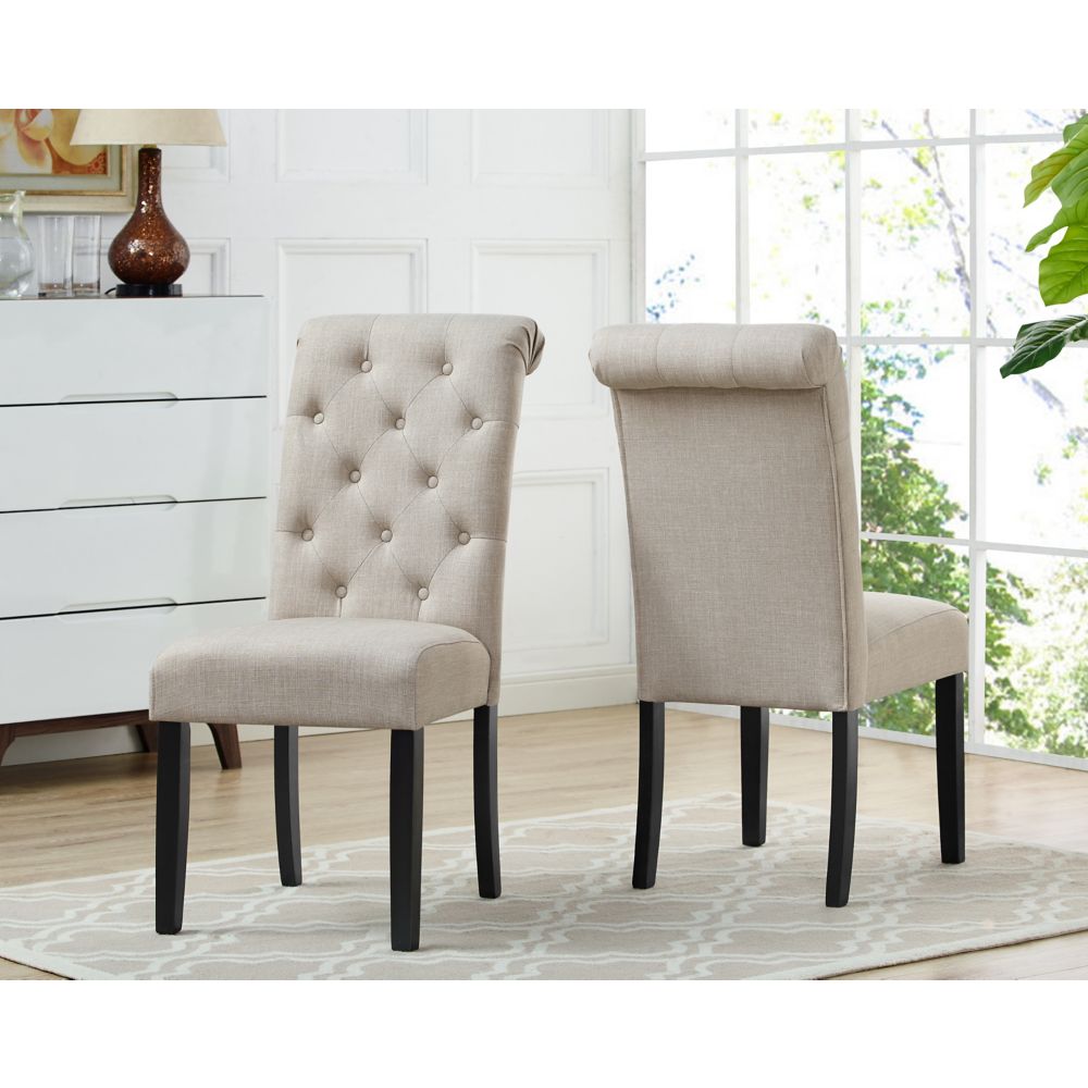 tufted leather dining room chairs