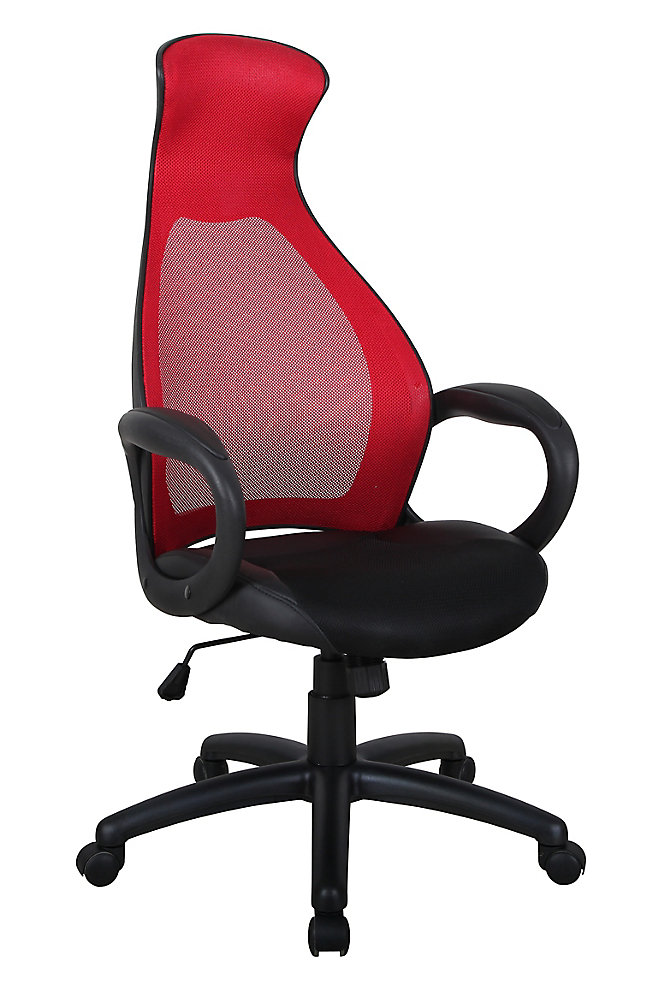 Adj Office Chair With Gas Lift Red Black