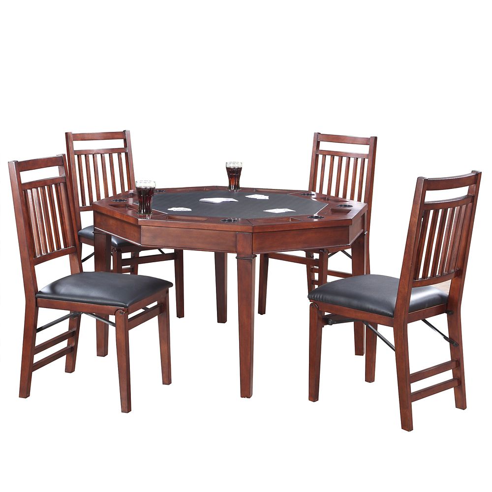 Broadway 48 In Folding Poker Table Chairs Set