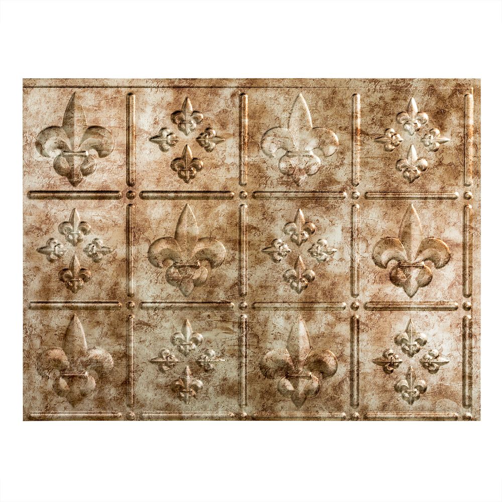 Multy Home 18 Inch X Utility Tile 6 Pack The Depot Fasade Fleur De Lis Bermuda Bronze 18 Inch