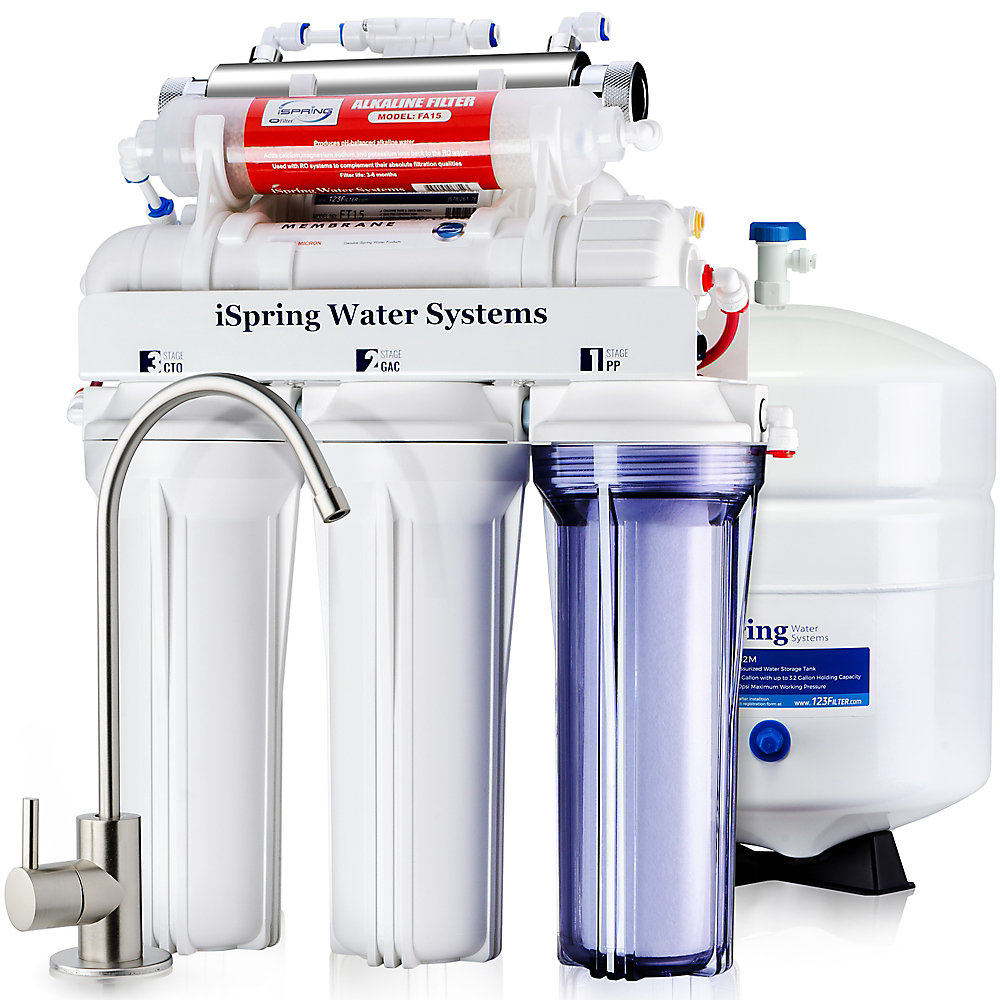 iSpring RCC7AKUV 7Stage Reverse Osmosis Water Filtration System w/Alkaline Filter & UV S
