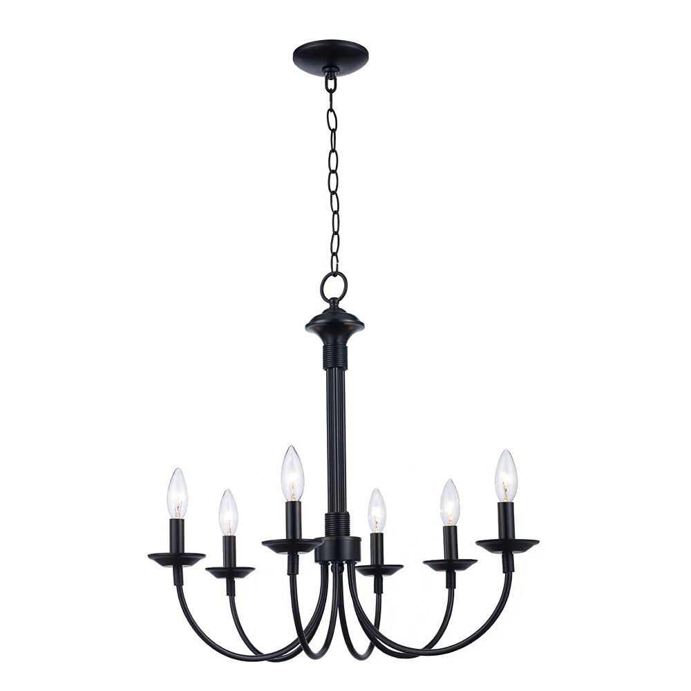Hampton Bay Hook Candelabra 4 Light Black Chandelier The Home Bel Air Lighting Candle 6 Light Black Chandelier