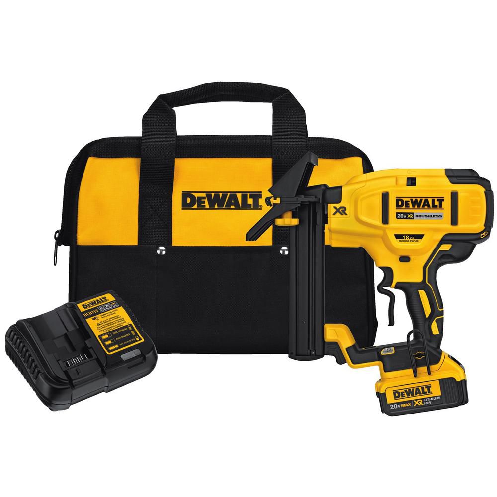 DEWALT 20V MAX XR LiIon Cordless 18Gauge Flooring Stapler with