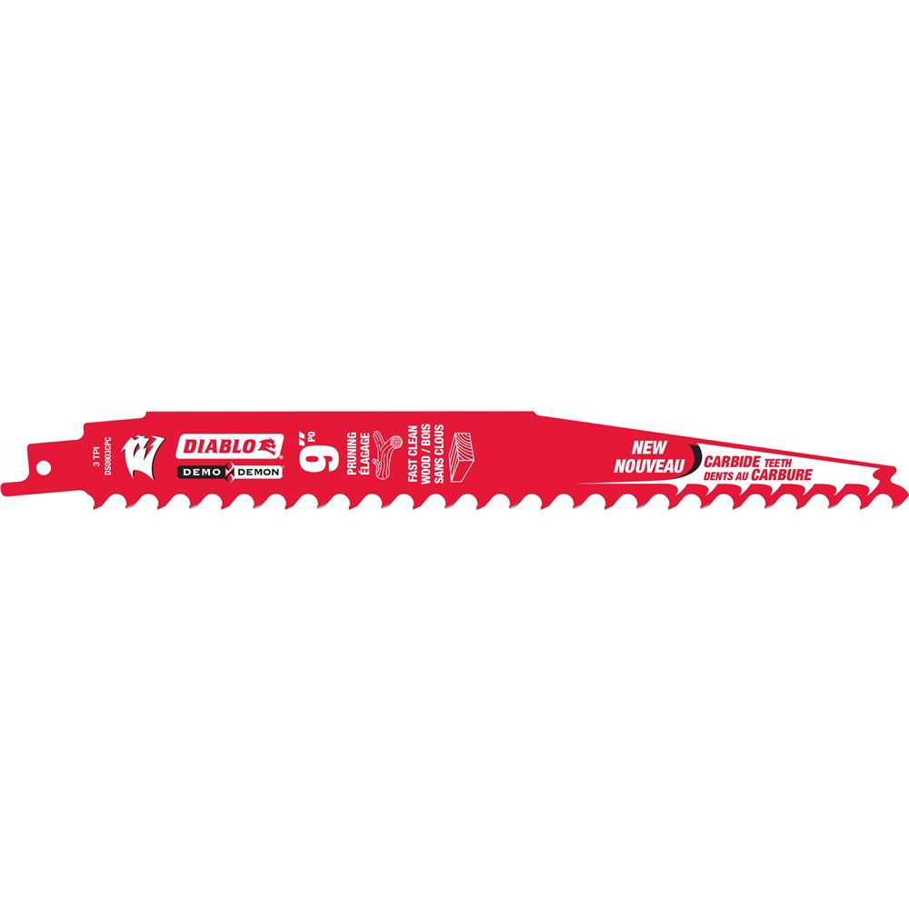 Diablo 9 inch. Carbide Pruning and Clean Wood Cutting Reciprocating Saw