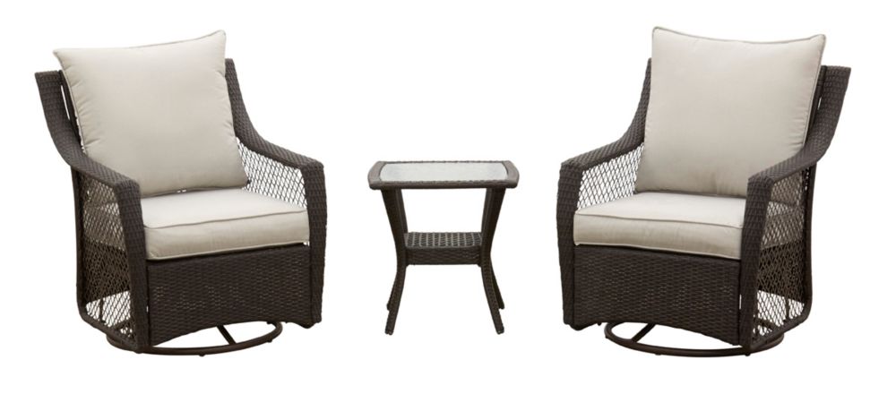 Glendenning 3 Piece Resin Wicker Patio Swivel Set