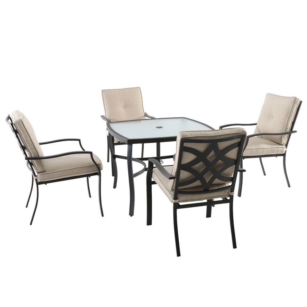 Royal Garden Hudson 5-Piece Cushioned Patio Dining Set | The Home Depot