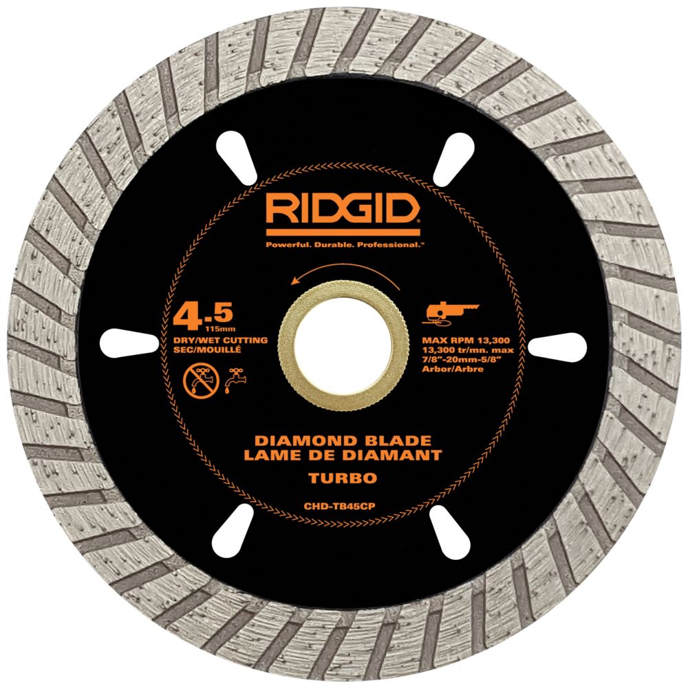 RIDGID 4.5 inch Turbo Diamond Blade The Home Depot Canada