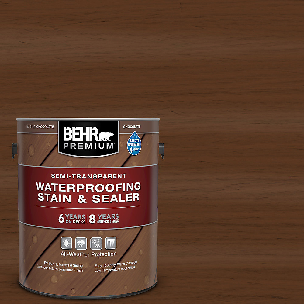 SemiTransparent Waterproofing Chocolate Stain & Sealer, 3.79L SemiTransparent Waterproofing Chocolate Stain & Sealer, 3.79L