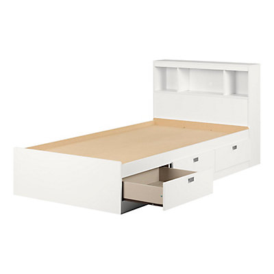 South S Spark Twin Storage Bed And Bookcase Headboard Pure South S Spark Twin Storage Bed And Bookcase Headboard Pure White The Home Depot Canada