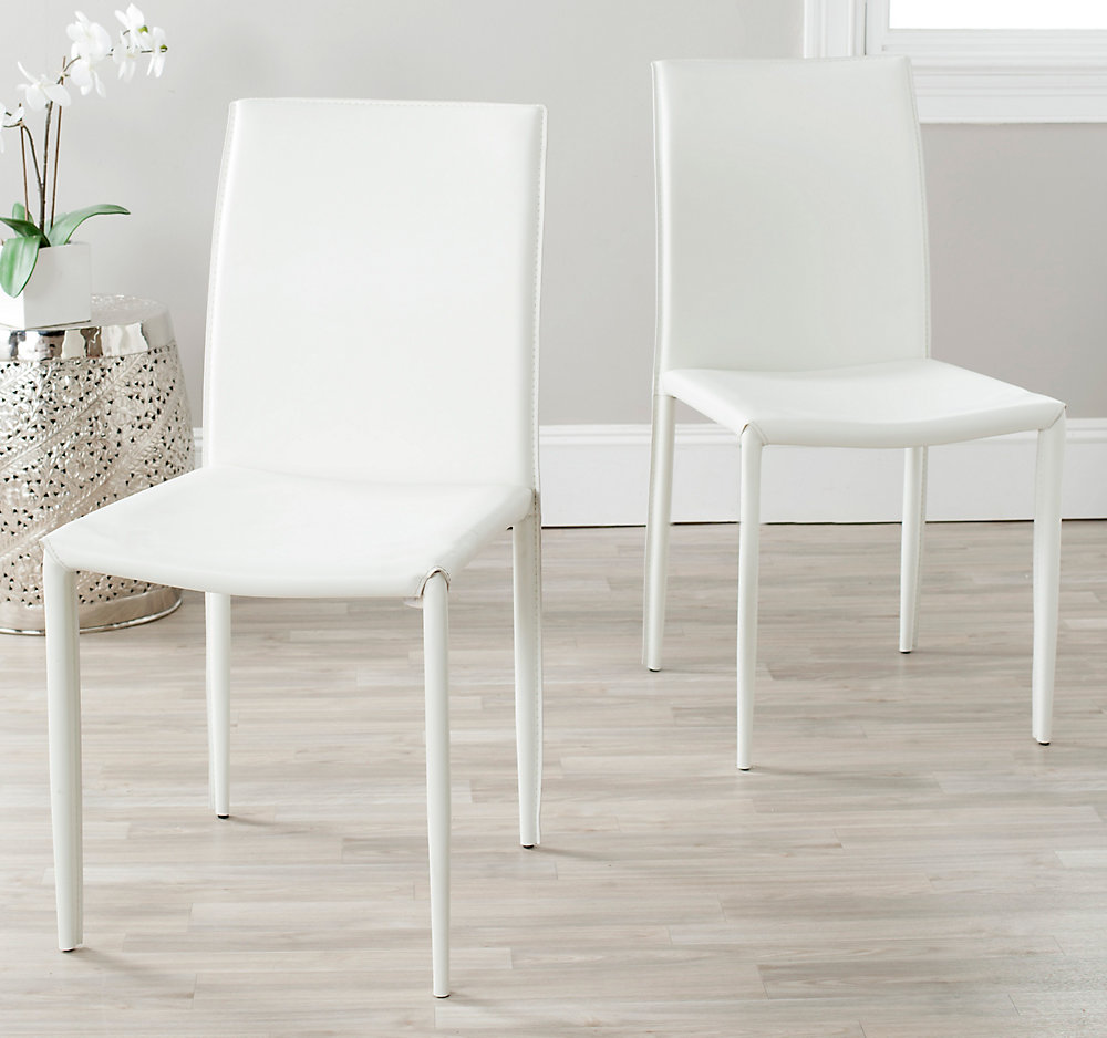 Safavieh Karna Dining Chair in White Set of 2 The Home Safavieh Karna Dining Chair in White Set of 2 The Home