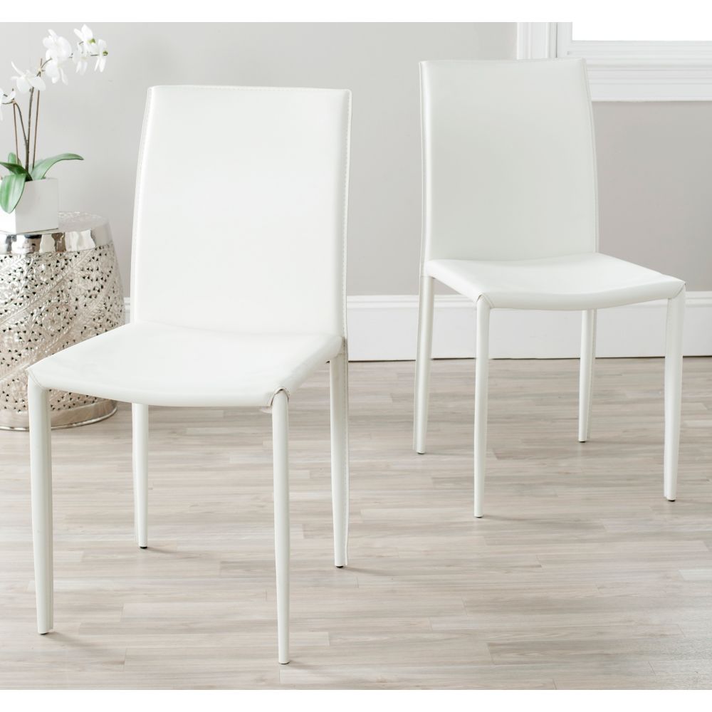 Safavieh Karna  Dining Chair in White Set of 2 The Home  