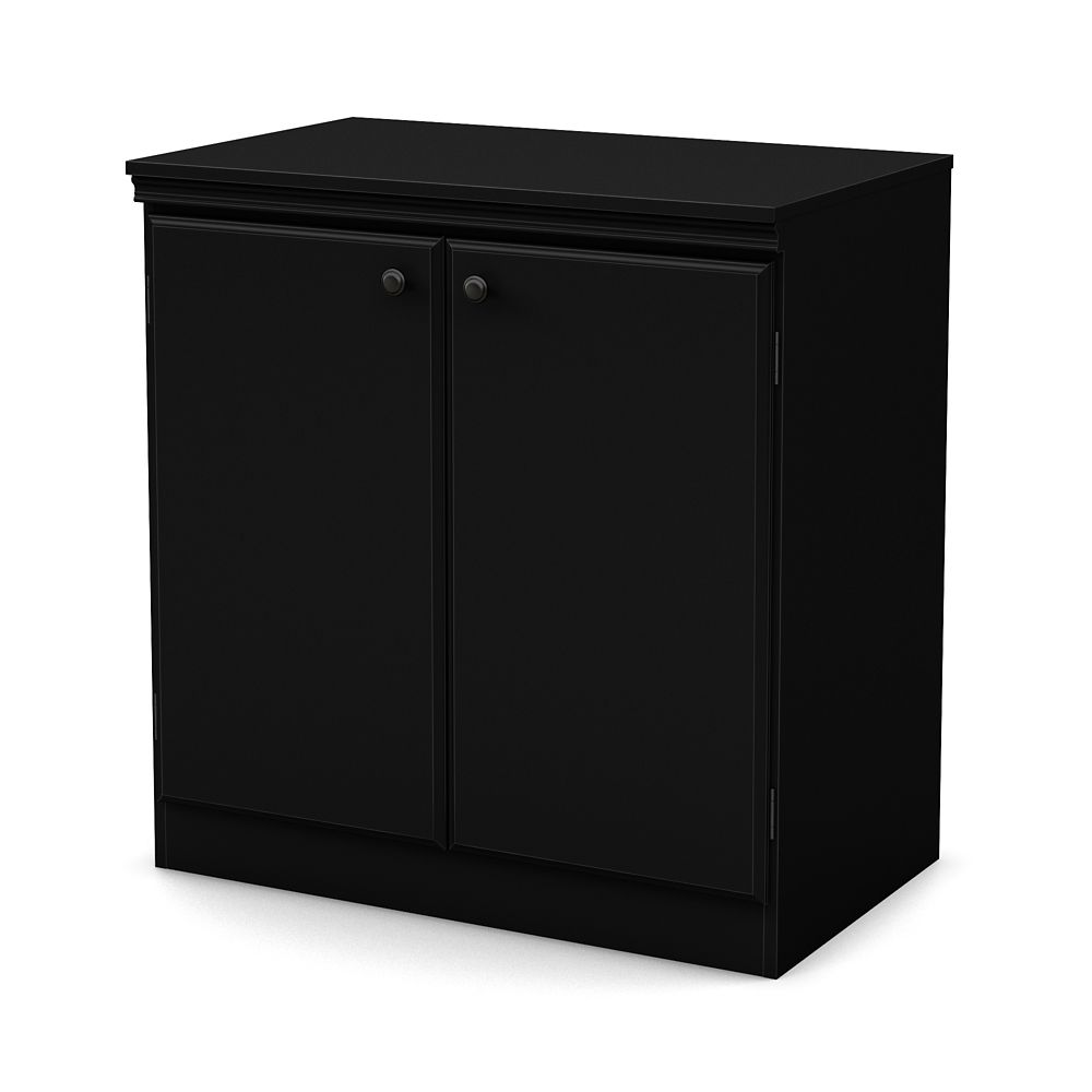 South Shore Morgan Small 2 Door Storage Cabinet Pure Black
