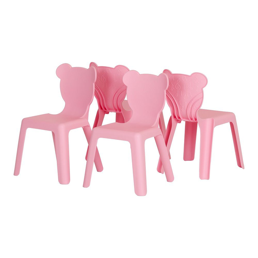 Crea Pink Kids Plastic Stacking Chairs 4 Pack