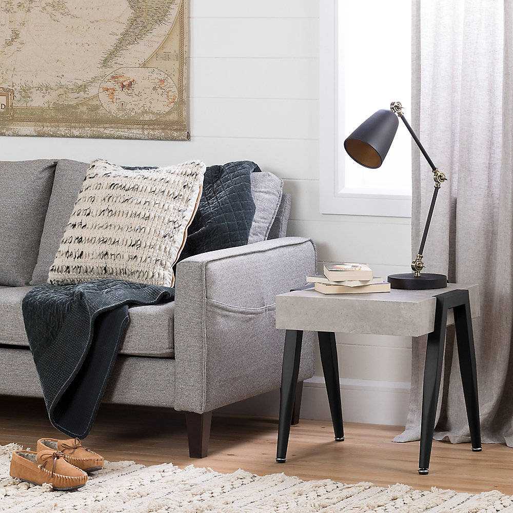 South S City Life Concrete Gray And Black End Table The Home South S City Life Concrete Gray And Black End Table