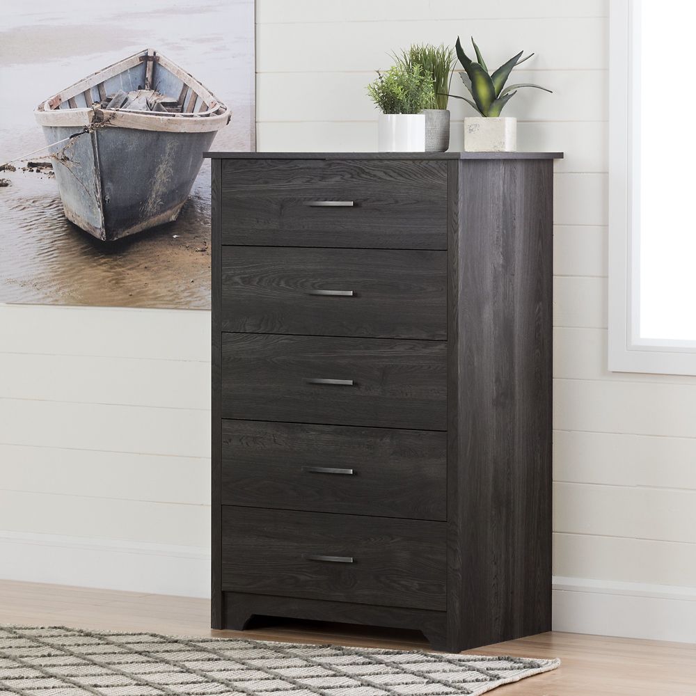 South Sfusion 5 Drawer Chest Gray Oak South Sfusion 5 Drawer Chest Gray Oak