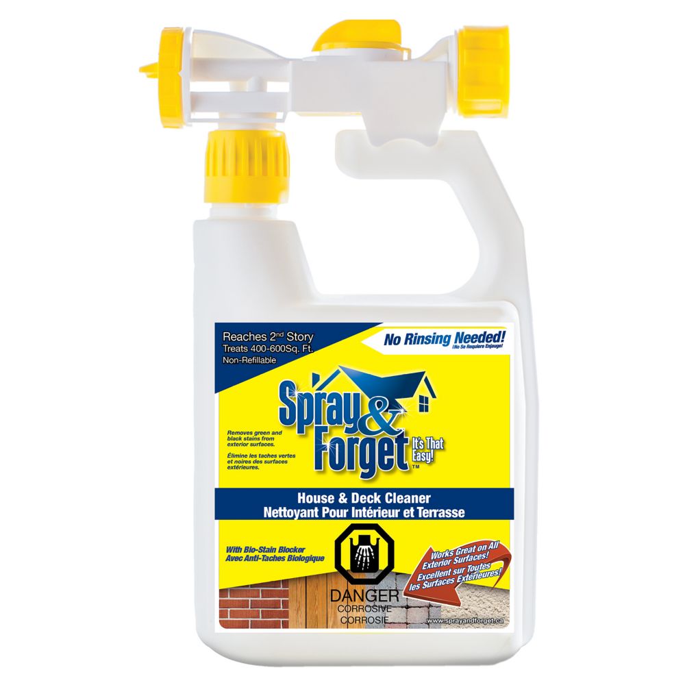 House & Deck Cleaner, Outdoor Mold Remover, w/ Hose End Sprayer 32 oz