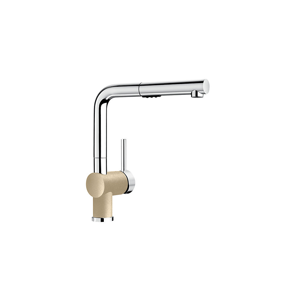 Posh Pull Out Dual Spray Kitchen Faucet Chrome And Biscuit Finish