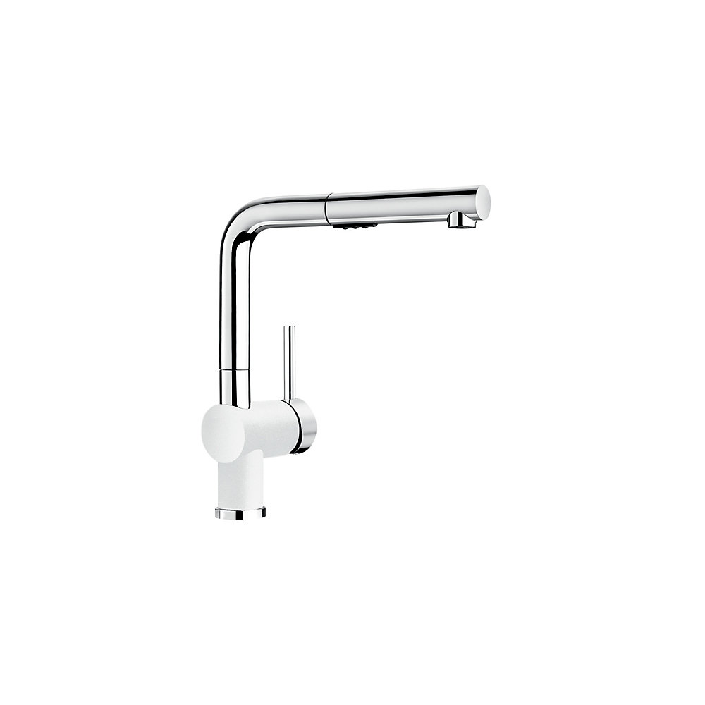 Posh Pull Out Dual Spray Kitchen Faucet Chrome And White Finish