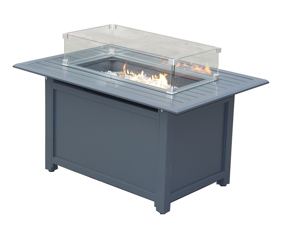 Paramount Gale Rectangular Aluminum Convertible Fire Pit Table