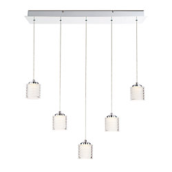 Collection Ancona, lustre chrome à 5ampoules DEL