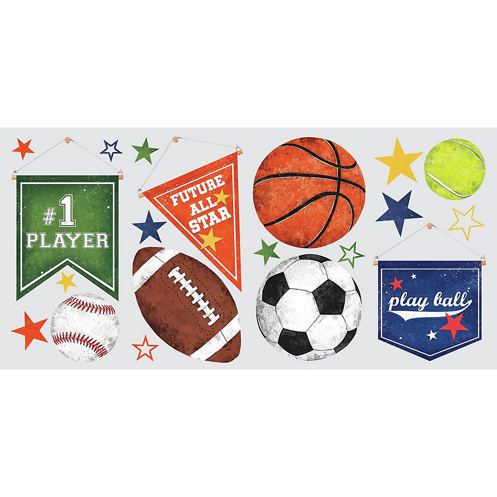 Sports Ball L And Stick Wall Decals