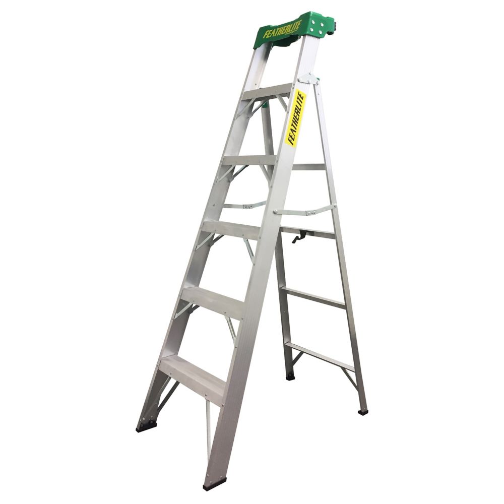 Featherlite Aluminum CrossXStep Ladder (225 lbs. Capacity) The Home