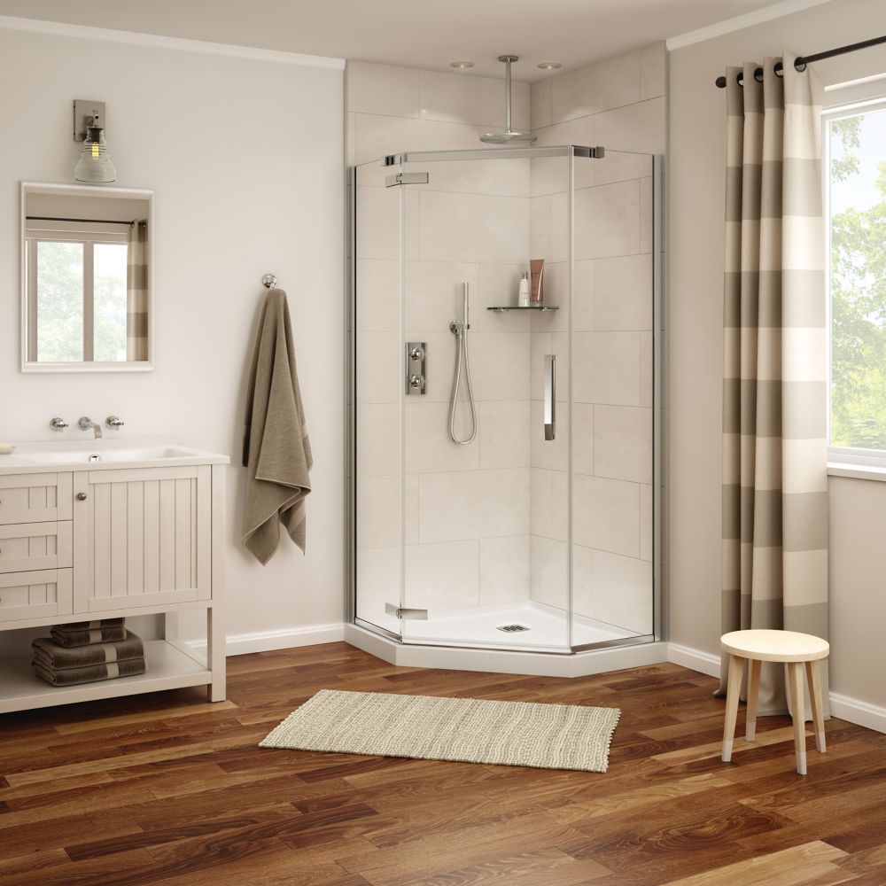 MAAX 36inch x 36inch Lobelia Corner Fit Frameless Shower Stall The