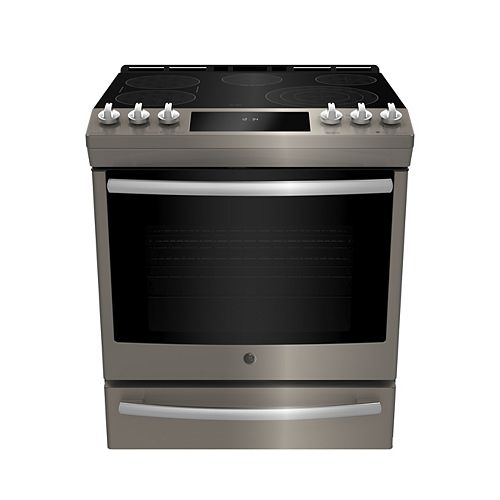 GE 30inch W 5.3 cu ft Slide In Front Control Electric SelfCleaning Range in Stainless St