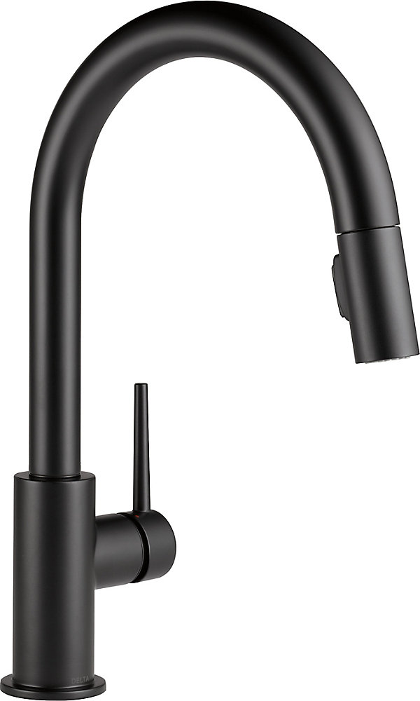 Delta Trinsic Single Handle Pull Down Sprayer Kitchen Delta Trinsic Single Handle Pull Down Sprayer Kitchen Faucet With Magnatite Docking In Matte Black