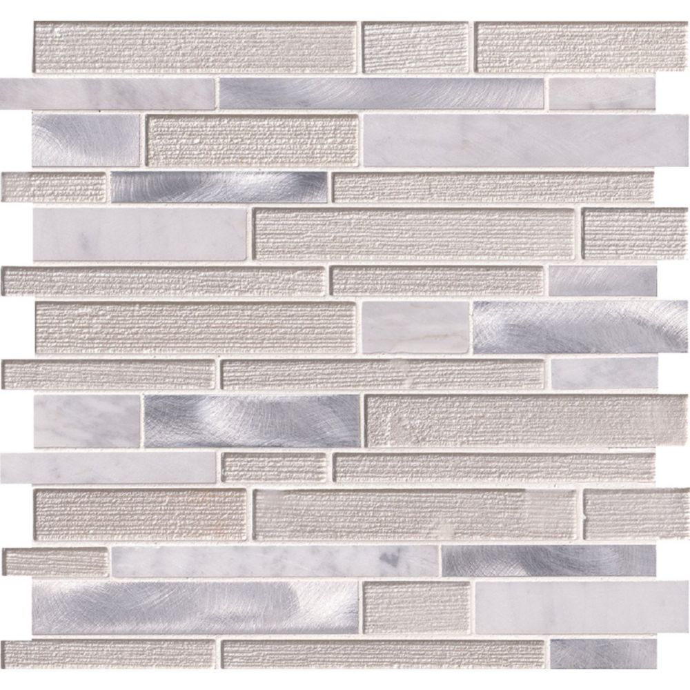 white wave interlocking backsplash