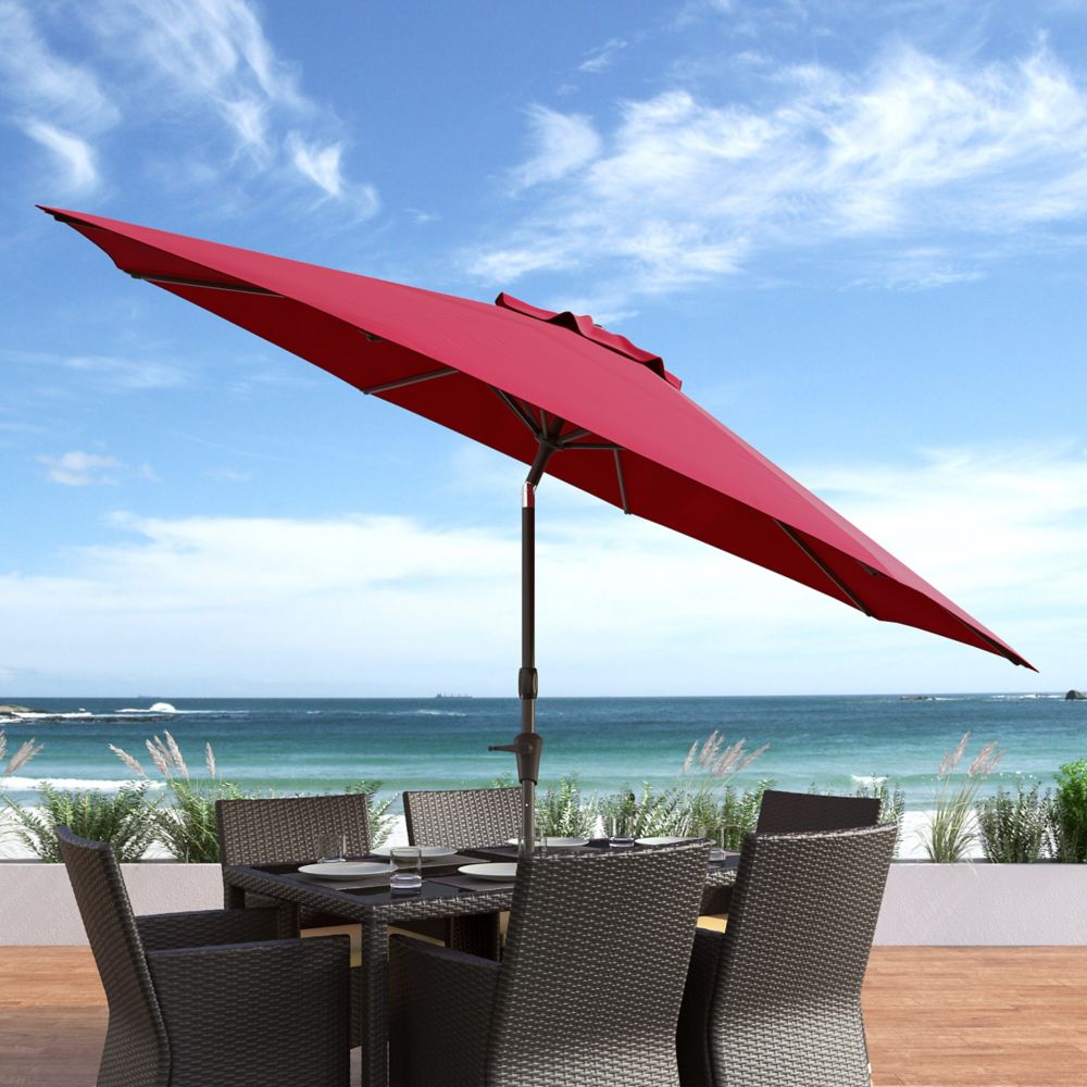 Corliving Parasol de patio/plage pivotant resistant aux UV et au vent