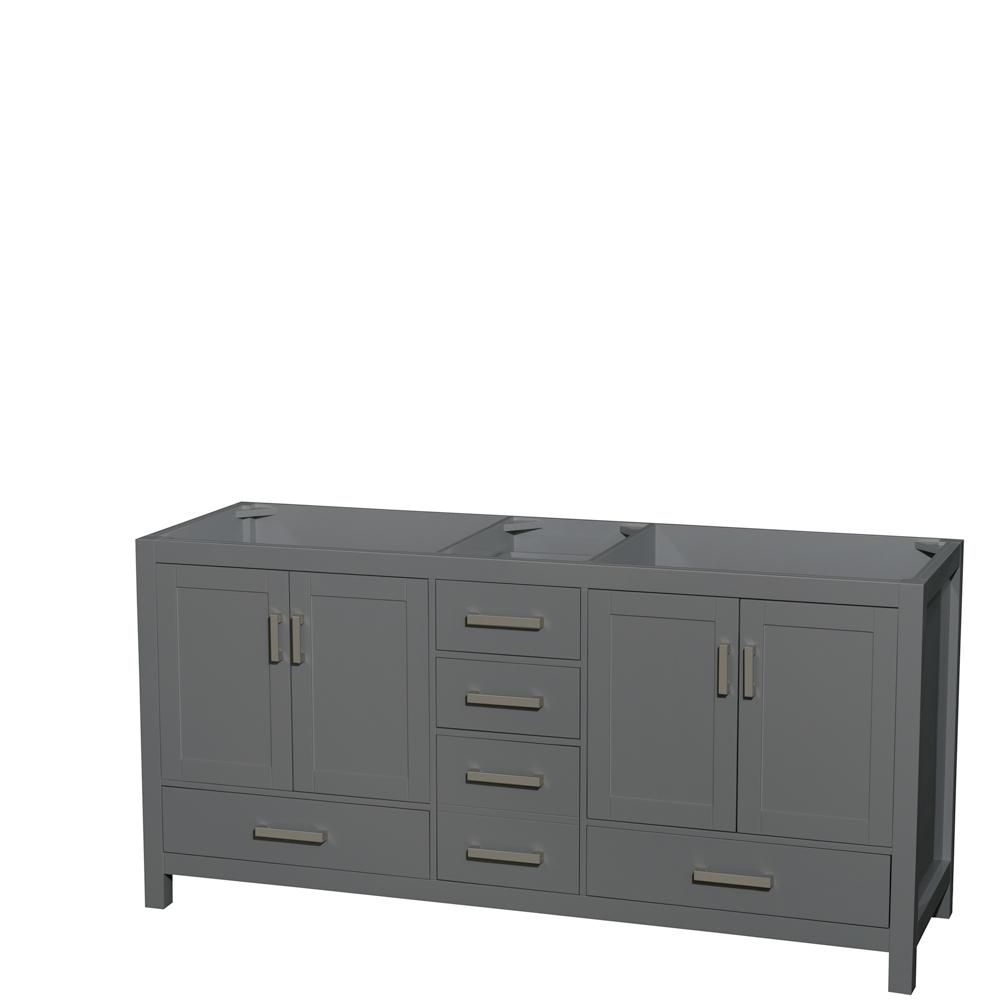 Wyndham Collection Sheffield 72 Inch Dark Gray Double Vanity No Top Sheffield 72 Inch Dark Gray Double Vanity No Top Sink Mirror Photo Of Product