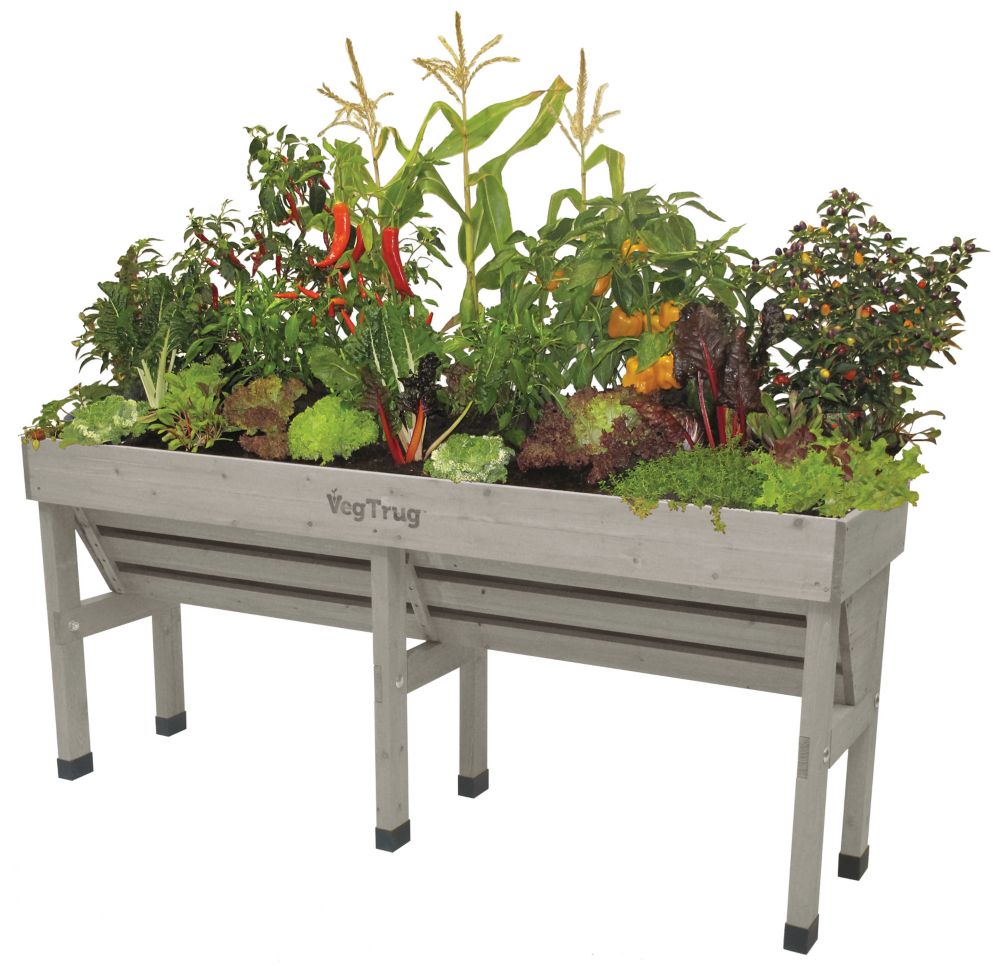 VegTrug Grey Wash Wall Hugger Raised Garden Bed Planter