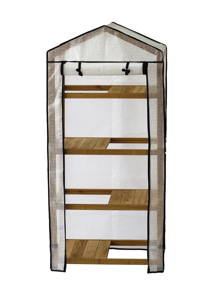 Vegtrug 4 Tier Cedar Greenhouse The Home Depot Canada Vegtrug 4 Tier Cedar Greenhouse