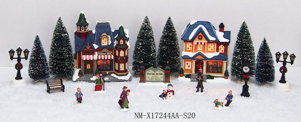 20-Piece LED-Lit Holiday Village Scene
