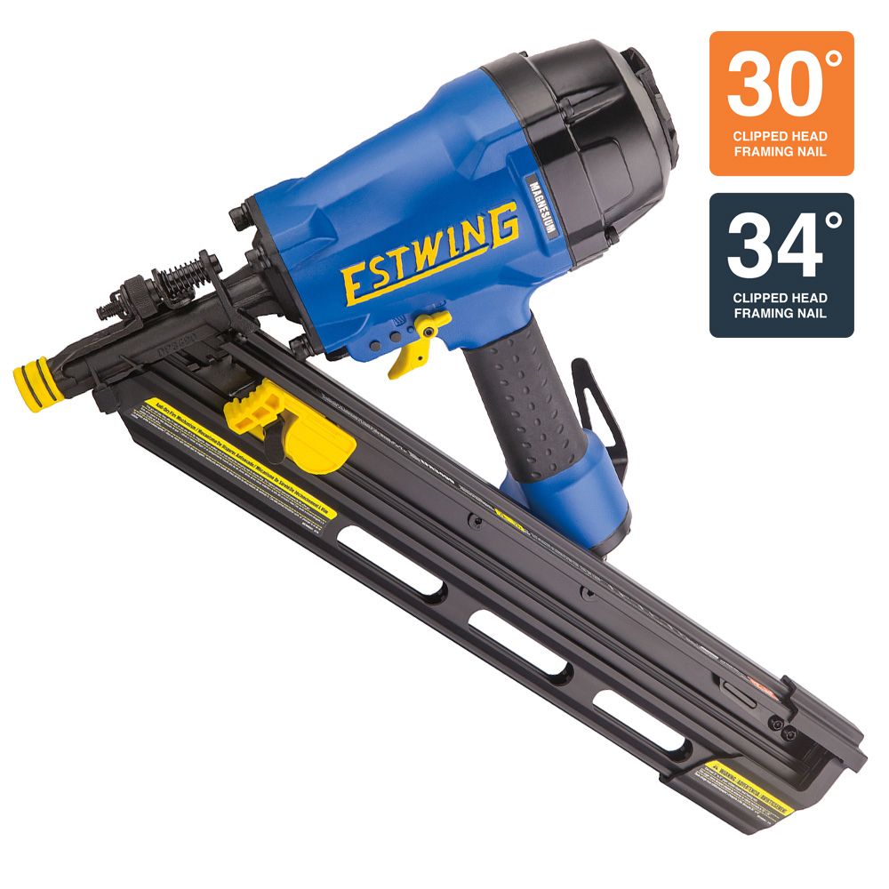 Estwing Pneumatic 34° Clipped Head Framing Nailer with Padded Bag The