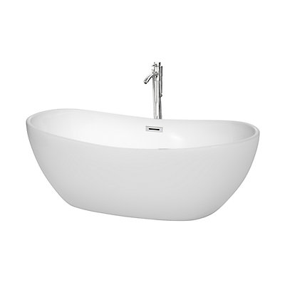 Wyndham Collection Rebecca 65 Inch Freestanding White Bathtub Wyndham Collection Rebecca 65 Inch Freestanding White Bathtub Polished Chrome Tub Filler Trim Kit The Home Depot Canada
