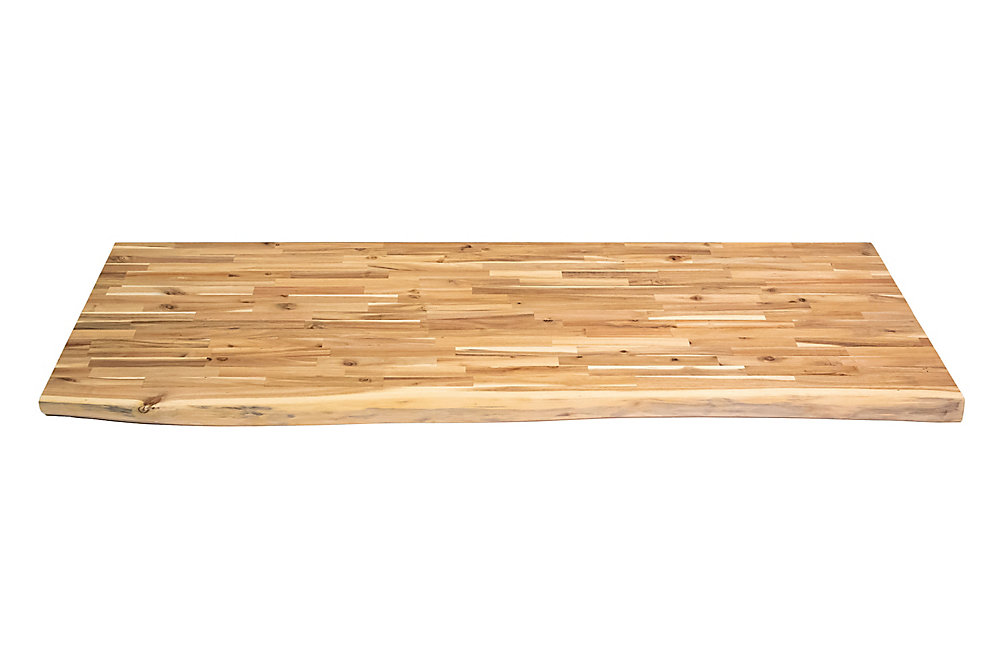 INTERBUILD 72 inch x 25.5 inch x 2 inch Acacia Wood ...