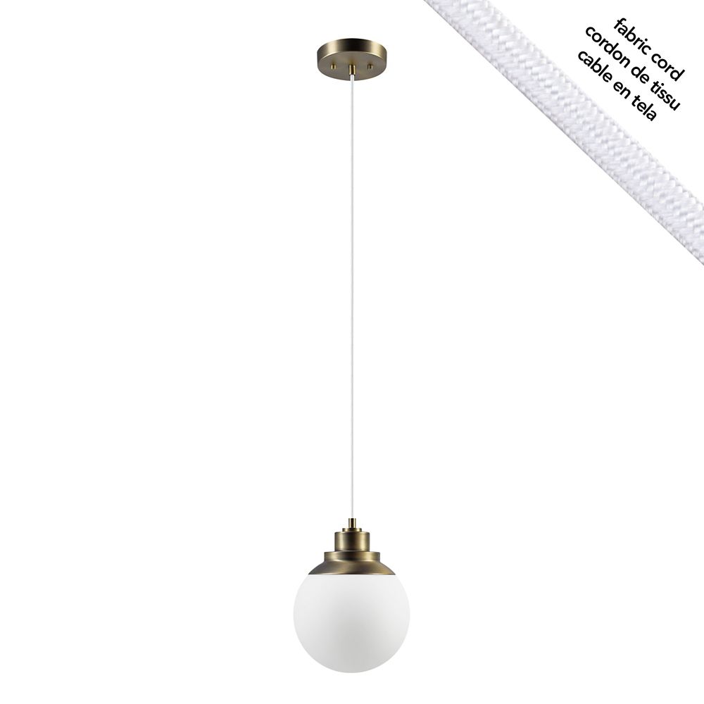 Globe Electric Portland 1 Light 60w Br Pendant The Home Depot Portland 1 Light 60w Br Pendant