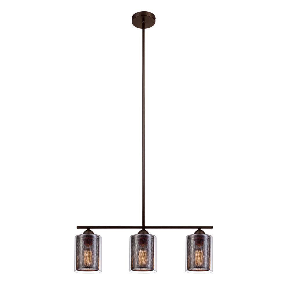 Brown Traditional Ceiling Pendant Light globe electric johnston 3 light brown pendant with clear glass shades