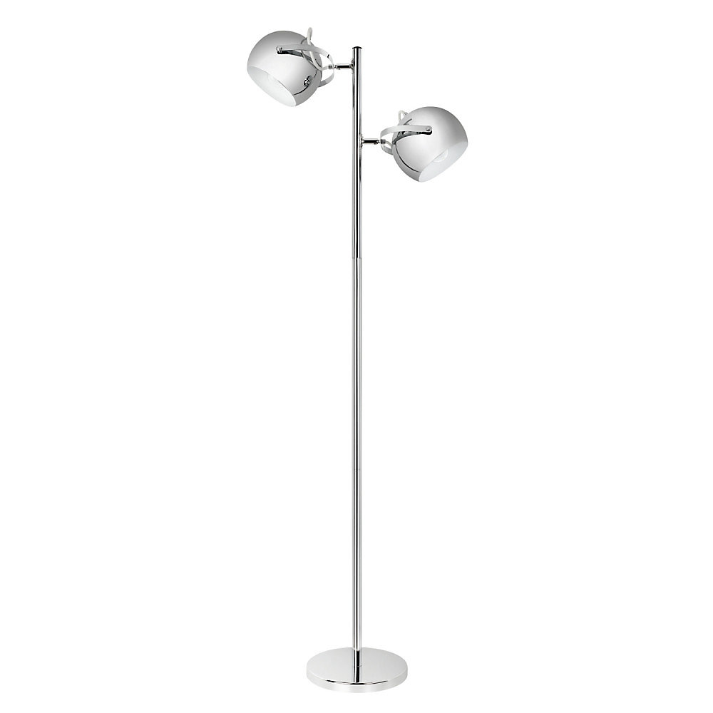 Miles 2 Light Adjustable Head Chrome Floor Lamp