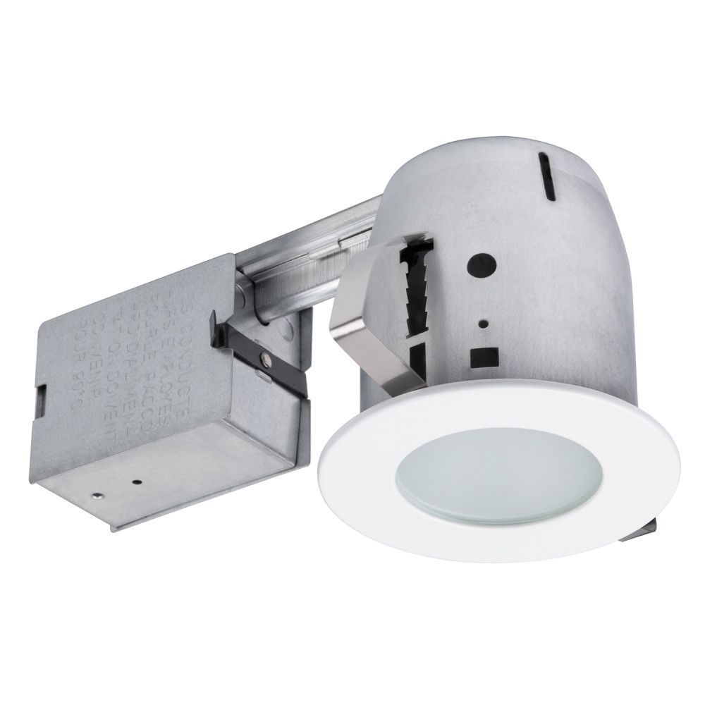 Globe Electric 5 LED IC Rated Swivel Round Trim Recessed Lighting Kit White LED Bulb Included 4.25 Hole Size 90746 Easy Install Push-N-Click Clips