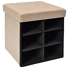 Ottomans The Home Depot Canada 15 Inch Tufted Foldable Storage Ottoman With Compartments In Taupe