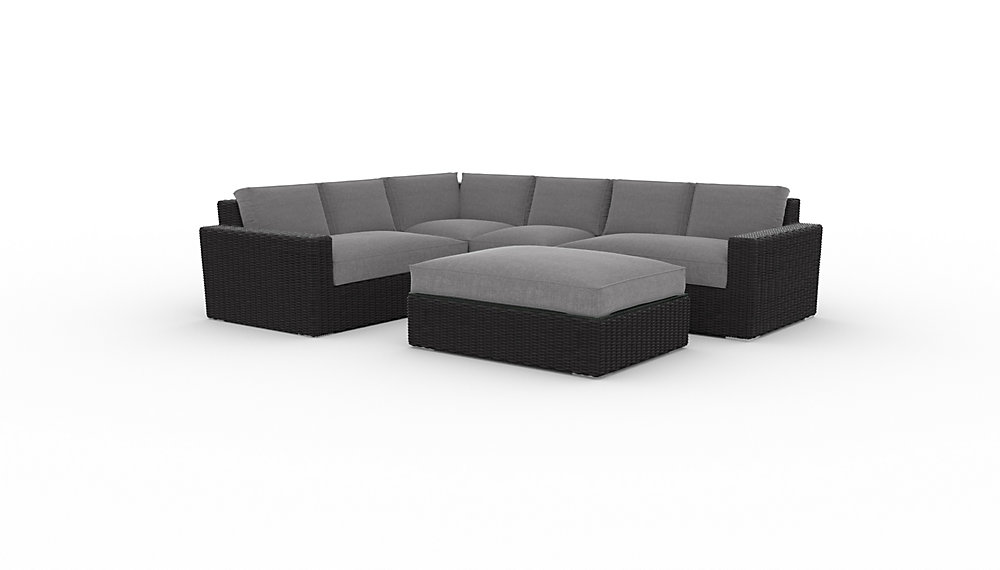 Turo 5 Piece Sectional Set Sunbrella Cast Slate 40434